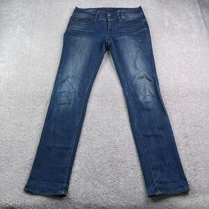 G Star Raw Jeans Womens 31x34 Blue Midge Saddle Mid Rise Straight Stretch Denim
